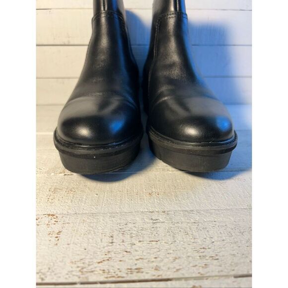 Clarks Black Leather Ankle Boots Women’s 8.5 EU39.5 Wedge Comfort Shoes - Picture 8 of 8